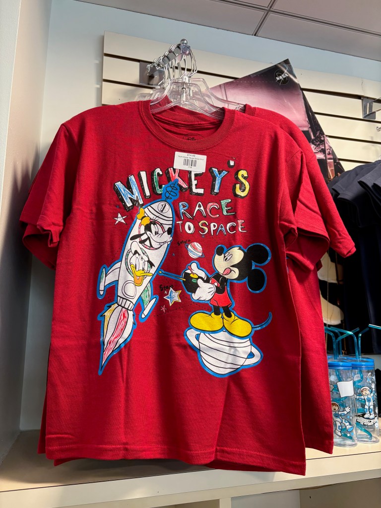 T-shirt for sale at the gift shop at NASA Headquarters, July 2025