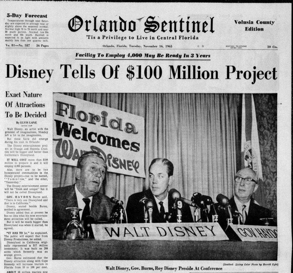 Orlando Sentinel front page, November 16, 1965