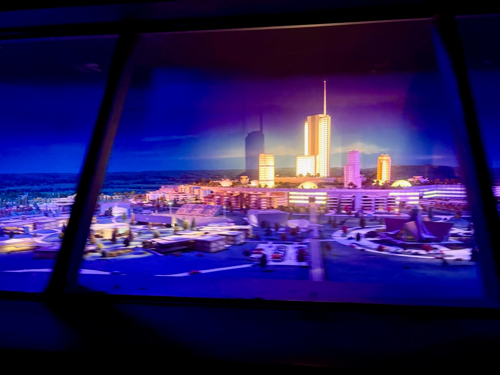 Model of original EPCOT plans now visible via the PeopleMover at the Magic Kingdom.