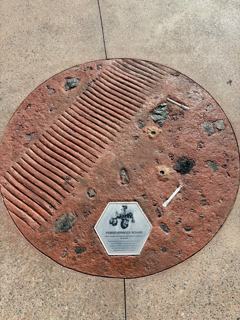 Mars rover “tracks” outside of Mission: Space