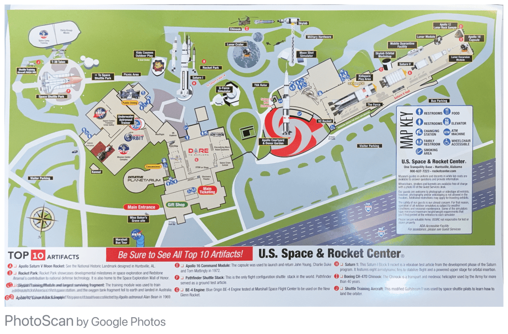 Map of US Space and Rocket Center